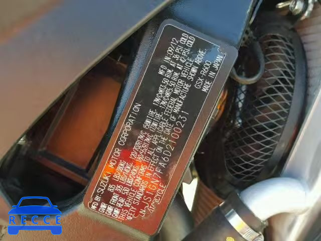 2013 SUZUKI GSX-R600 JS1GN7FA6D2100231 image 9