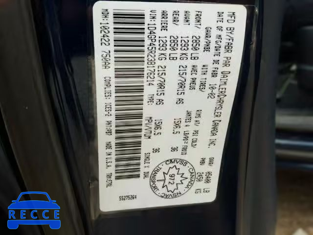 2003 DODGE CARAVAN SP 1D4GP45R23B176214 Bild 9