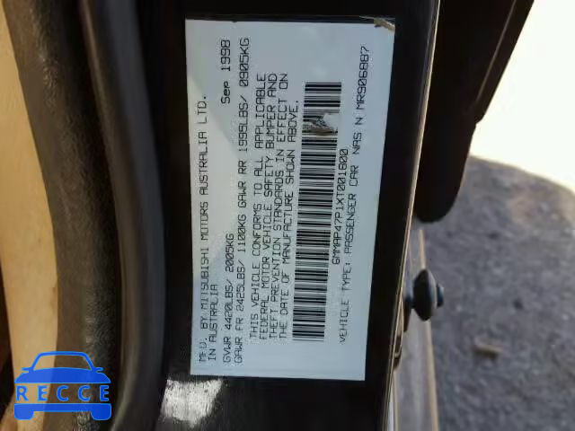 1999 MITSUBISHI DIAMANTE 6MMAP47P1XT001800 Bild 9