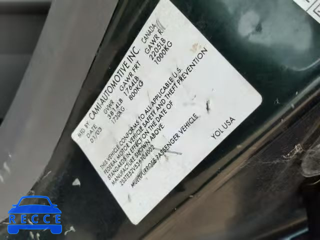 2003 SUZUKI VITARA JLS 2S3TE52V536104002 Bild 9