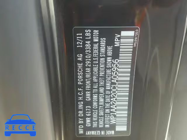 2012 PORSCHE CAYENNE WP1AA2A20CLA05956 Bild 9