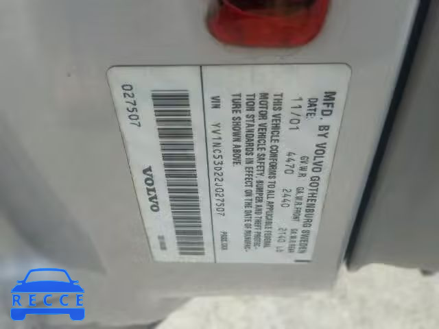 2002 VOLVO C70 YV1NC53D22J027507 image 9