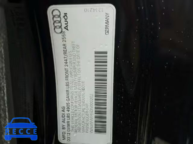 2013 AUDI A5 PREMIUM WAUAFAFH5DN000202 image 9