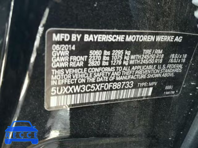 2015 BMW X4 XDRIVE 5UXXW3C5XF0F88733 image 9