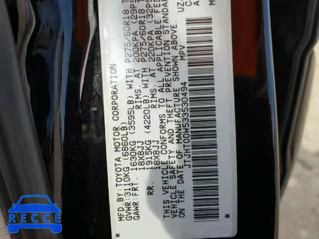2003 LEXUS LX 470 JTJHT00W533530494 image 9