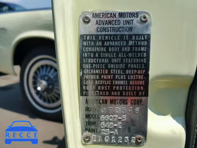 1966 AMERICAN MOTORS RAMBLER A6KC75C103190 зображення 9