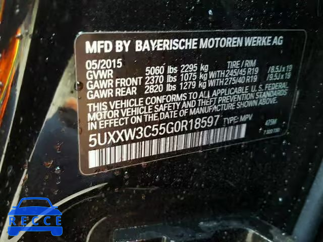 2016 BMW X4 XDRIVE 5UXXW3C55G0R18597 image 9