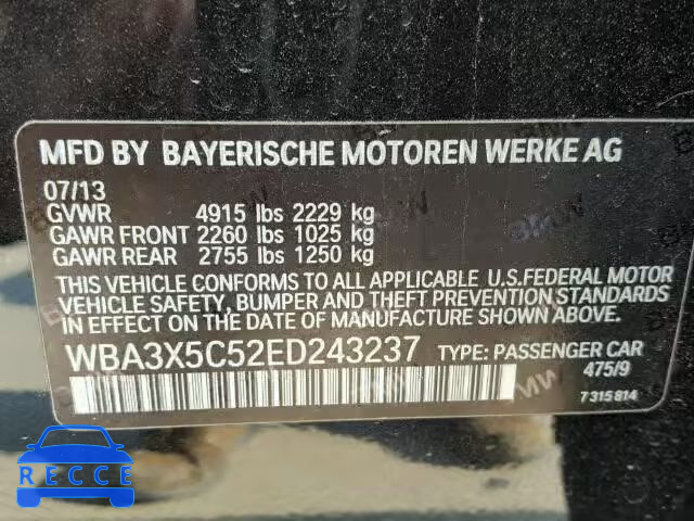 2014 BMW 328XI GT WBA3X5C52ED243237 Bild 9