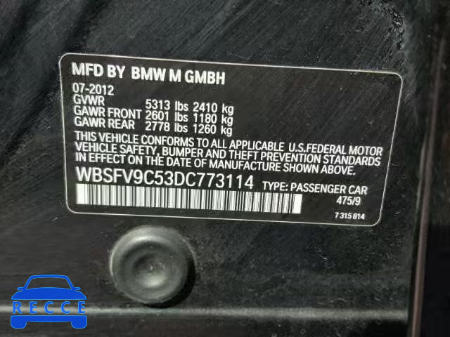 2013 BMW M5 WBSFV9C53DC773114 зображення 9