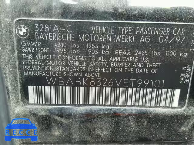 1997 BMW 328IC AUTO WBABK8326VET99101 image 9