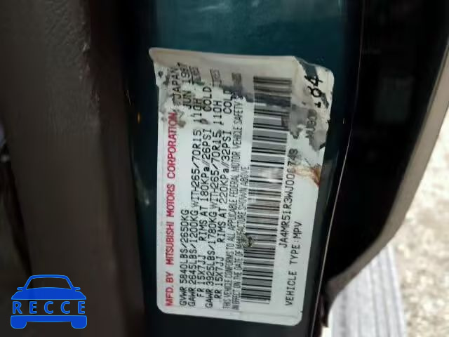 1998 MITSUBISHI MONTERO JA4MR51R3WJ000749 Bild 9