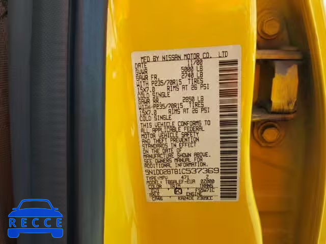 2001 NISSAN XTERRA XE 5N1DD28T81C537369 image 9