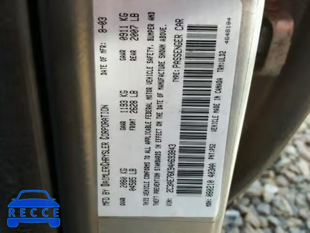 2004 CHRYSLER 300M SPECI 2C3AE76K94H693843 image 9