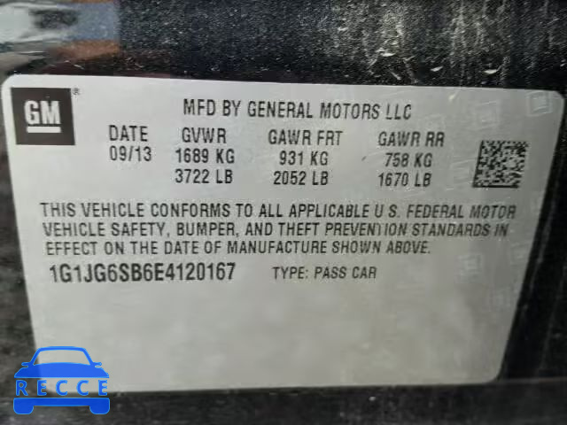 2014 CHEVROLET SONIC RS 1G1JG6SB6E4120167 image 9