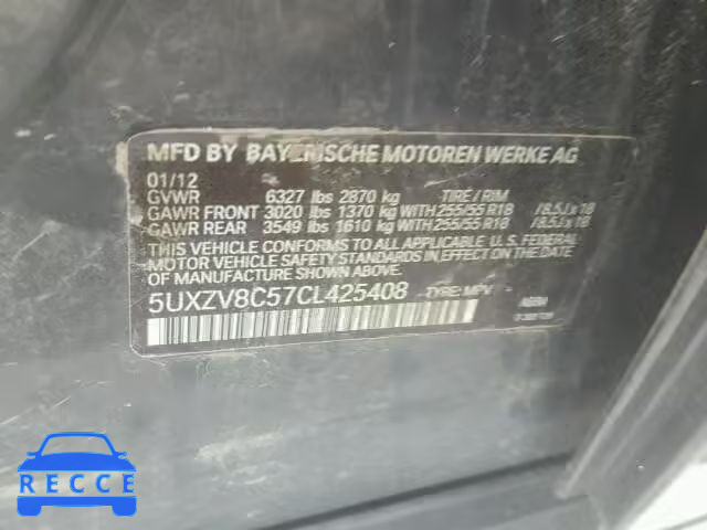 2012 BMW X5 XDRIVE5 5UXZV8C57CL425408 Bild 9