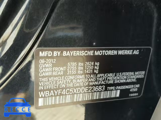 2013 BMW 740LXI WBAYF4C5XDDE23683 зображення 9
