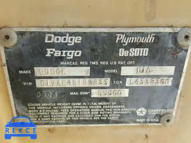 1974 DODGE D-10 D17AE4S125233 зображення 9