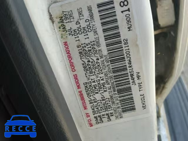 1998 MITSUBISHI MONTERO JA4MR51R4WJ001182 image 9