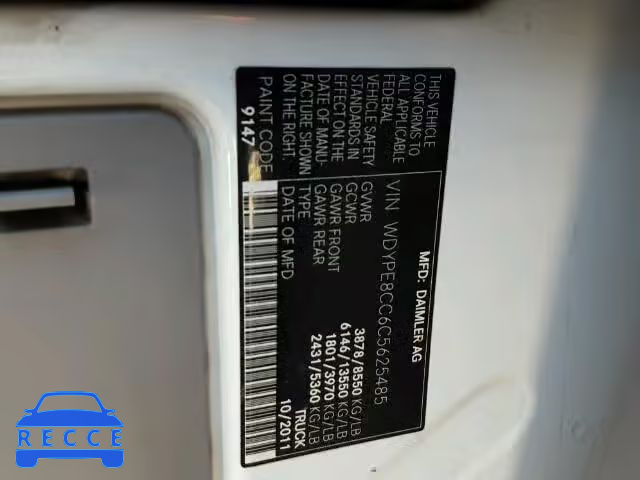 2012 FREIGHTLINER SPRINTER WDYPE8CC6C5625485 зображення 9