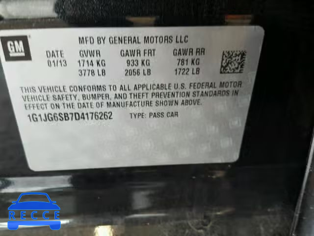 2013 CHEVROLET SONIC RS 1G1JG6SB7D4176262 image 9