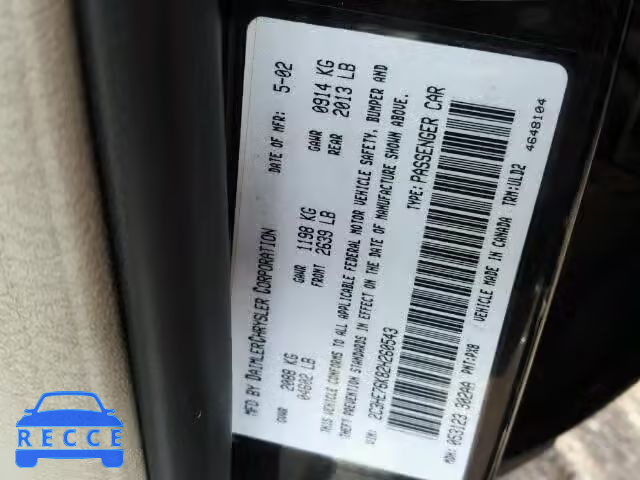 2002 CHRYSLER 300M SPECI 2C3HE76K82H260543 image 9