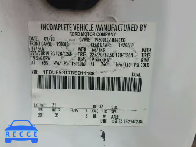 2011 FORD F550 SUPER 1FDUF5GT7BEB11188 image 9