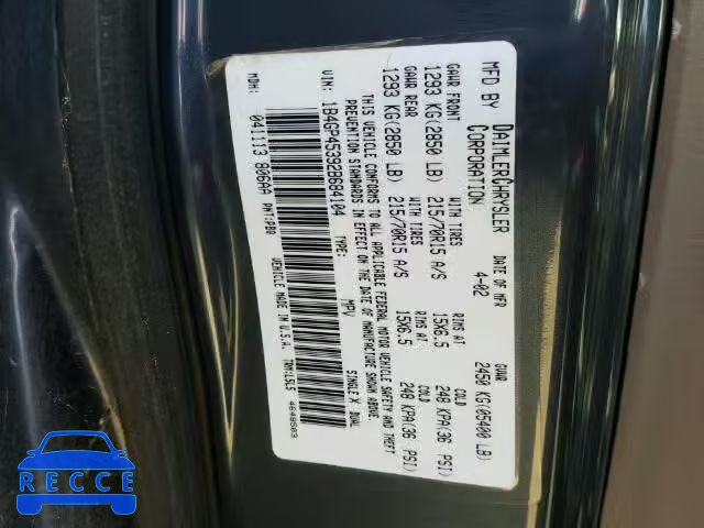 2002 DODGE CARAVAN SP 1B4GP45392B684104 image 9