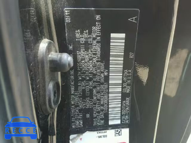 2011 TOYOTA SIENNA 5TDZK3DC6BS127861 image 9