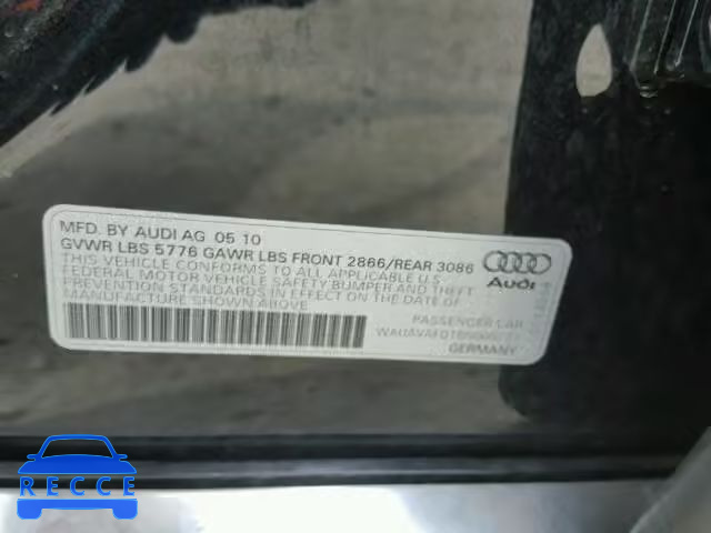 2011 AUDI A8 QUATTRO WAUAVAFD1BN000727 image 9