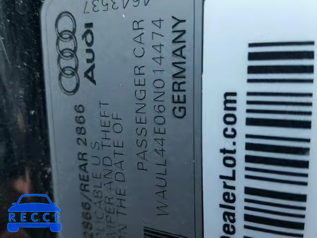 2006 AUDI A8 QUATTRO WAULL44E06N014474 image 9
