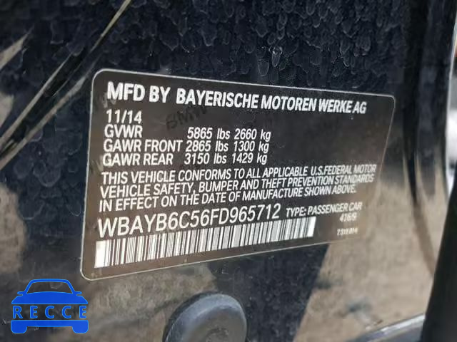 2015 BMW 750 XI WBAYB6C56FD965712 зображення 9
