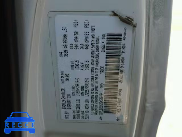 2003 DODGE RAM VAN B2 2D7JB21Y23K506484 image 9