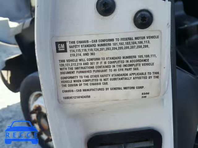 2006 CHEVROLET C4500 C4C0 1GBE4C1216F424258 image 9