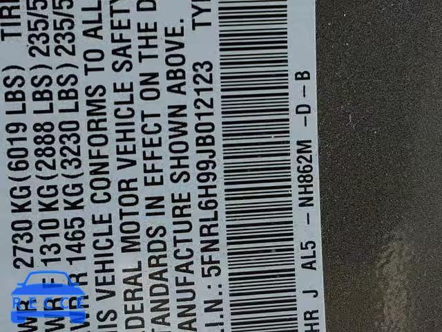 2018 HONDA ODYSSEY EL 5FNRL6H99JB012123 image 9