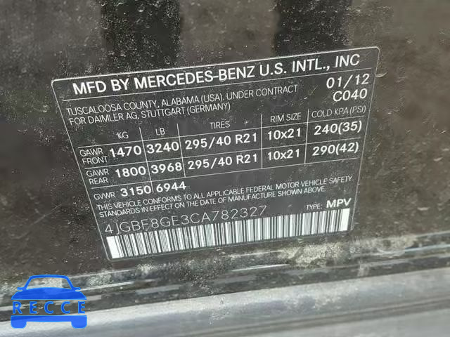2012 MERCEDES-BENZ GL 550 4MA 4JGBF8GE3CA782327 image 9