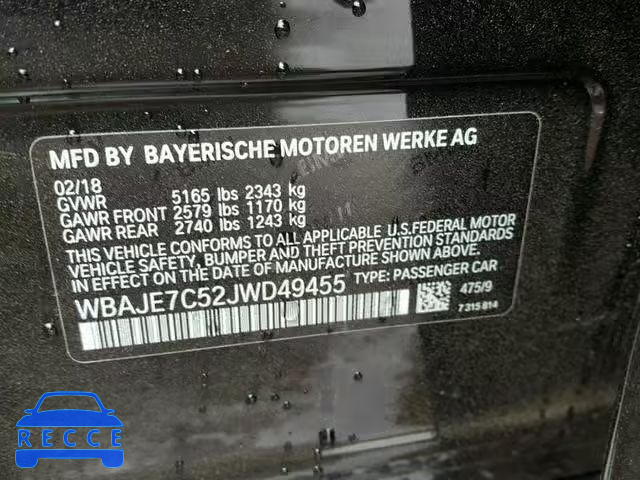 2018 BMW 540 XI WBAJE7C52JWD49455 image 9