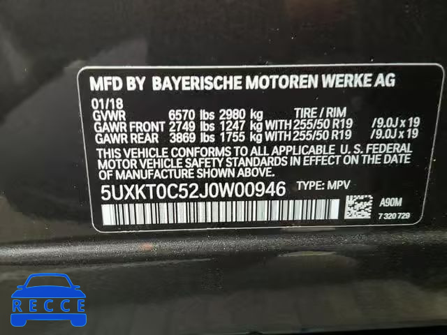 2018 BMW X5 XDR40E 5UXKT0C52J0W00946 image 9