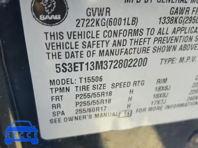 2007 SAAB 9-7X 5.3I 5S3ET13M372802200 image 9