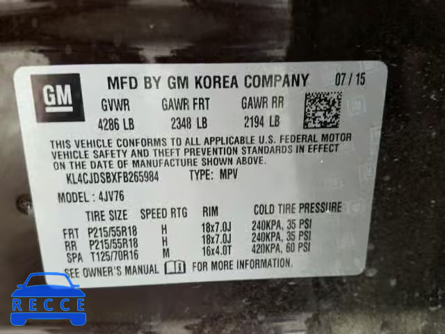 2015 BUICK ENCORE PRE KL4CJDSBXFB265984 image 9
