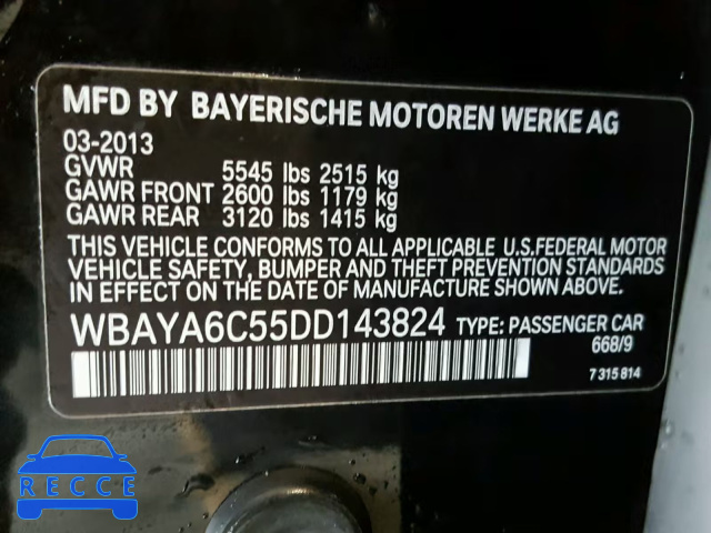 2013 BMW 740 I WBAYA6C55DD143824 image 9