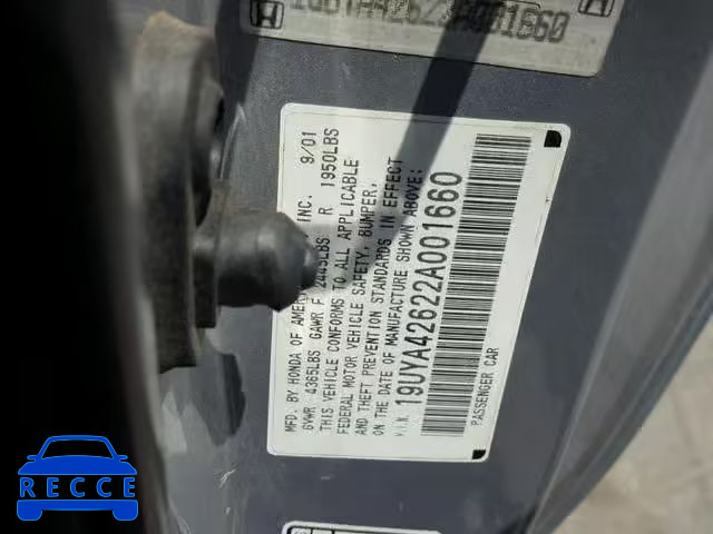 2002 ACURA 3.2CL TYPE 19UYA42622A001660 image 9