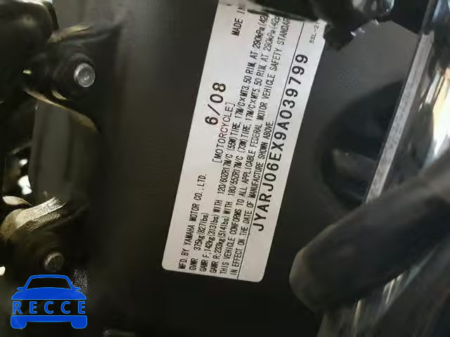 2009 YAMAHA YZFR6 S JYARJ06EX9A039799 image 9