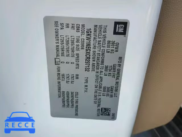 2012 GMC YUKON XL C 1GKW1NEGXCR297132 Bild 9