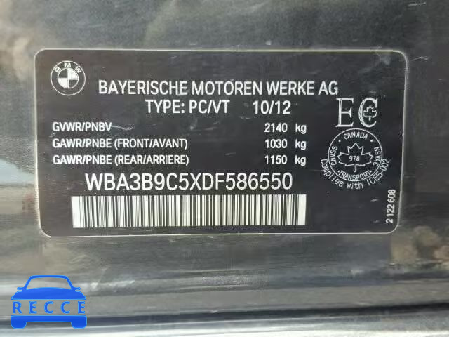 2013 BMW 335 XI WBA3B9C5XDF586550 зображення 9