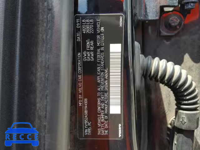 2011 VOLVO S80 3.2 YV1952AS8B1144908 image 9