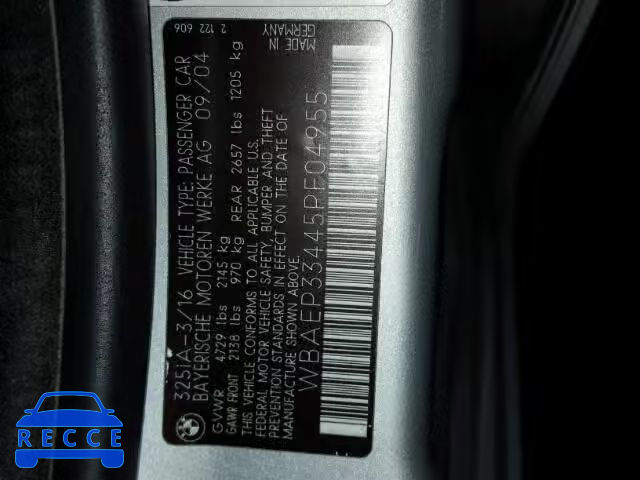 2005 BMW 325 XIT WBAEP33445PF04955 зображення 9