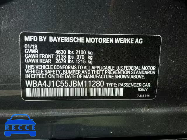 2018 BMW 430I GRAN WBA4J1C55JBM11280 image 9