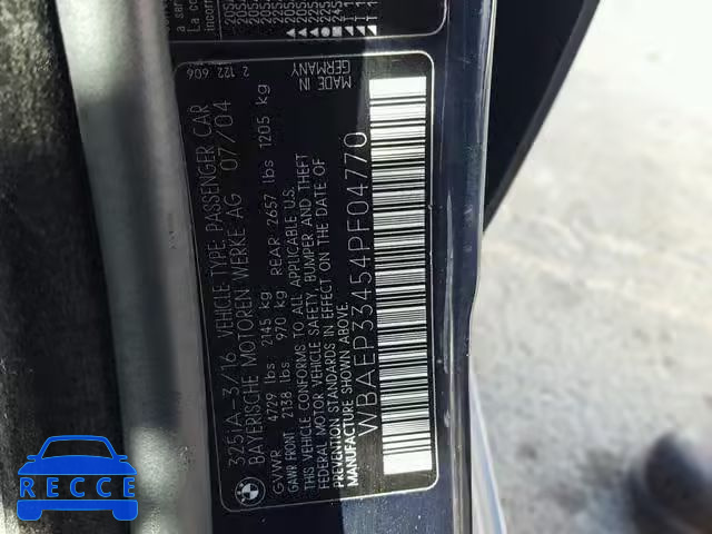 2004 BMW 325 XIT WBAEP33454PF04770 зображення 9