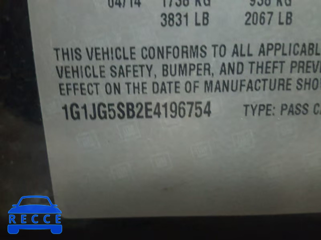 2014 CHEVROLET SONIC RS 1G1JG5SB2E4196754 image 9