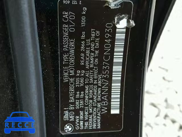 2007 BMW 530 XIT WBANN73537CN04930 image 9